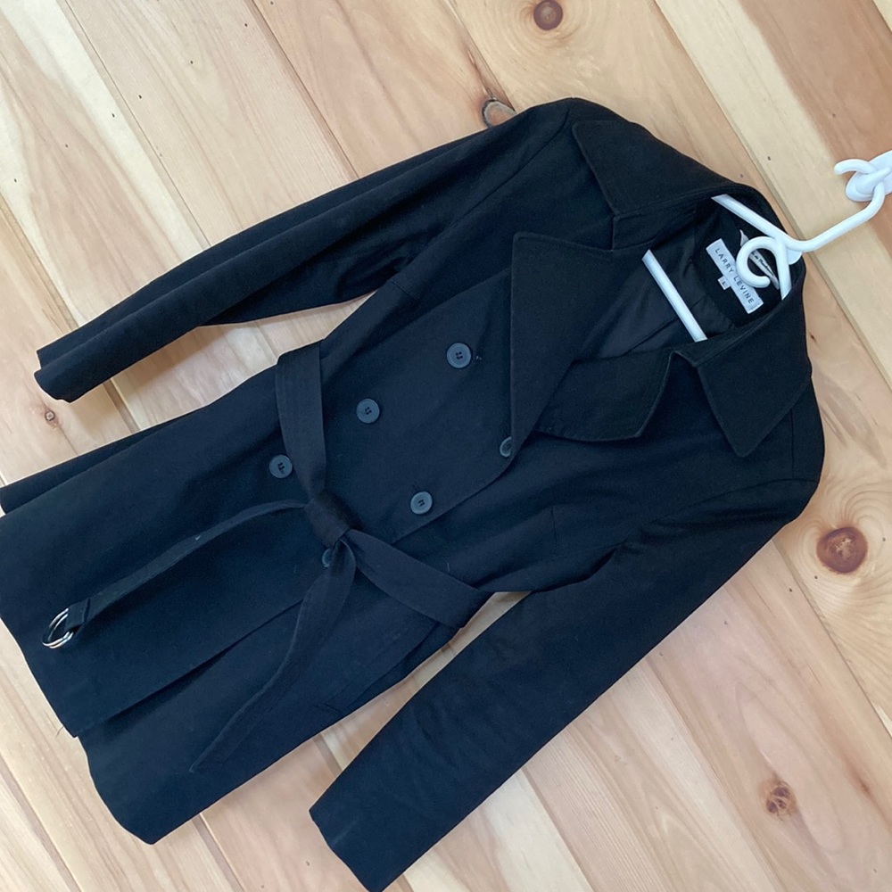 double breasted black trench coat